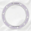 Lilac Floral Embossed Bone Inlay Round Mirror