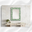 Bone Inlay Flower Wall Mirror Green