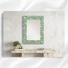 Bone Inlay Flower Wall Mirror Green