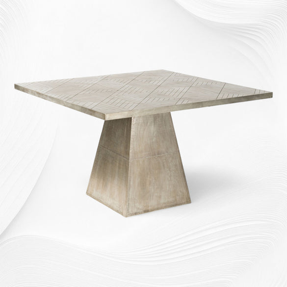 Embossed White Metal Dining Table 1