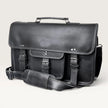 Ezra 16 Inches Hunter Leather Laptop Bag Black
