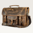 Ezra 16 Inches Hunter Leather Laptop Bag Brown