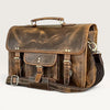 Ezra 16 Inches Hunter Leather Laptop Bag Brown