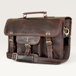 Ezra 16 Inches Hunter Leather Laptop Bag Mulberry