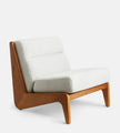 Fenn Armless Solid Wood Lounge Chair Set of 2 front angle