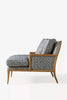 Fiora Upholstered Wooden Chaise Settee front angle
