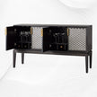Fishscale Bone Inlay Bar Cabinet Black