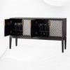 Fishscale Bone Inlay Bar Cabinet Black