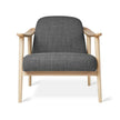 Fjord Upholstered Wooden Lounge Armchair in charcoal fabric