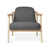 Fjord Upholstered Wooden Lounge Armchair in charcoal fabric