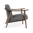 Fjord Upholstered Wooden Lounge Armchair charcoal side view