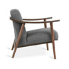 Fjord Upholstered Wooden Lounge Armchair charcoal side view