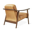 Fjord Upholstered Wooden Lounge Armchair in tan fabric