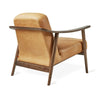 Fjord Upholstered Wooden Lounge Armchair in tan fabric