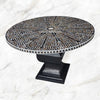 Flora Mother of Pearl Inlay Dining Table Black 1