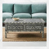 Couchtisch mit floraler Knocheneinlage, 2 Schubladen, Schwarz