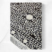 Couchtisch mit floraler Knocheneinlage, 2 Schubladen, Schwarz