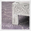 Letto king size con intarsio in osso floreale in grigio