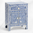 Floral Bone Inlay Bedside Blue