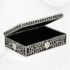 Floral Bone Inlay Box Black