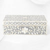 Floral Bone Inlay Box Grey