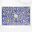 Boîte à incrustations d'os motif floral indigo clair