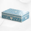 Floral Bone Inlay Box Turquoise