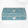 Floral Bone Inlay Box Turquoise