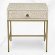 Floral Bone Inlay Nightstand 1 Drawer Pink