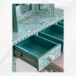 Ensemble de meuble-lavabo avec incrustation de nacre, blanc