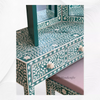 Ensemble de meuble-lavabo avec incrustation de nacre, blanc