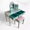 Ensemble de meuble-lavabo avec incrustation de nacre, blanc