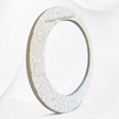 Floral MOP Inlay Oval Mirror White