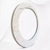 Floral MOP Inlay Oval Mirror White