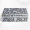 Floral Mother Of Pearl Inlay Box Grey
