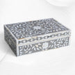 Floral Mother Of Pearl Inlay Box Grey