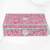 Floral Mother Of Pearl Inlay Box Pink