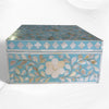 Floral Mother Of Pearl Inlay Box Turquoise
