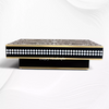 Floral Vines MOP Inlay Coffee Table Rectangle Black