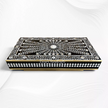 Floral Vines MOP Inlay Coffee Table Rectangle Black