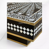 Floral Vines MOP Inlay Coffee Table Rectangle Black