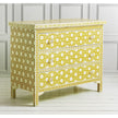Flower Bone Inlay Chest of 3 Drawers Yellow