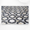 Flower Mother Of Pearl Inlay 4 Drawer Chest Black