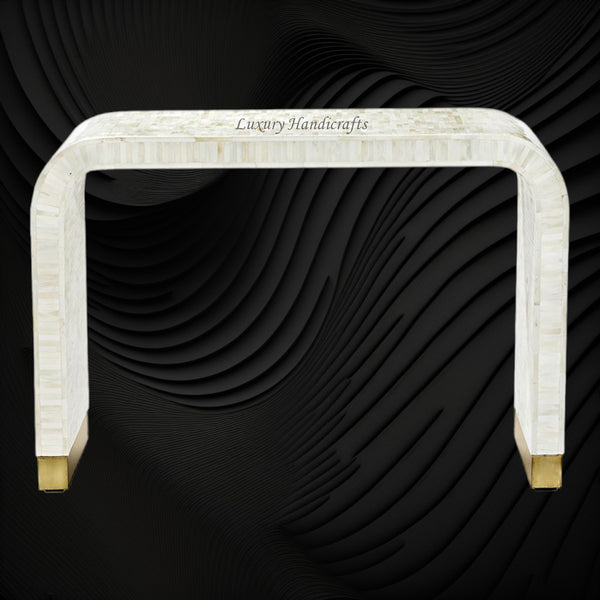 Full Bone Inlay Waterfall Console Table