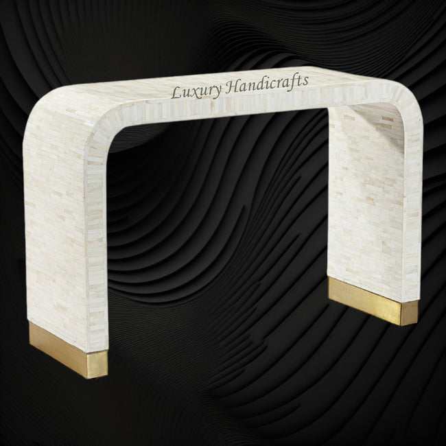 Full Bone Inlay Waterfall Console Table 1