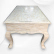 Table centrale avec incrustation d'os de chameau et boîte de coffre ivoire