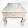 Table centrale avec incrustation d'os de chameau et boîte de coffre ivoire