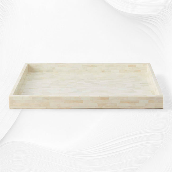 Plateau rectangulaire avec incrustation d'os complet