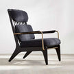 Gala High Back Wooden Lounge Chair black frame front
