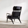Gala High Back Wooden Lounge Chair black frame angled
